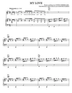 My Love - Justin Timberlake, Justin Timberlake featuring T.I. (Piano-Vocal-Guitar)