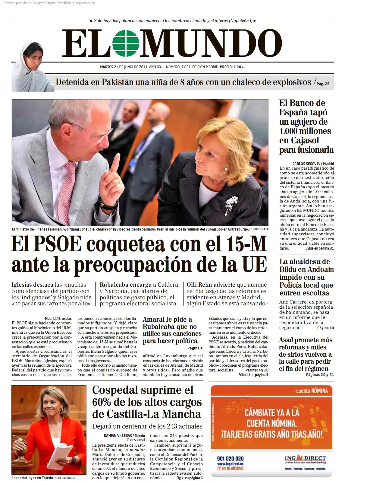 EL MUNDO 21 DE JUNIO DE 2011