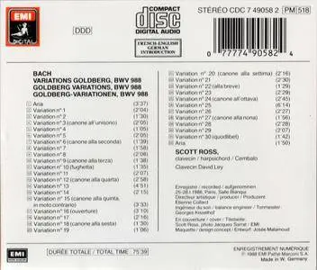 Scott Ross - J.S. Bach: Goldberg Variations (1988)