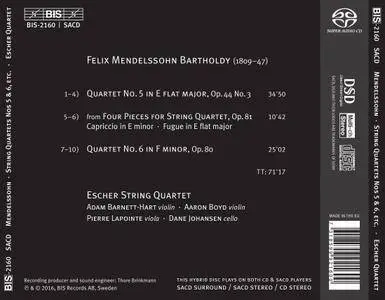 Escher String Quartet - Mendelssohn: String Quartets Nos. 5 & 6 (2016)