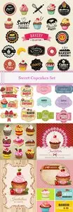 Vector Sweet Cupcakes Set qBee