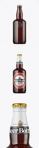 Dark Amber Glass Beer Bottle Mockup 72833