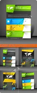 Business flyer brochure or magazine cover vector set 11