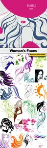 Woman's Faces - 25x EPS