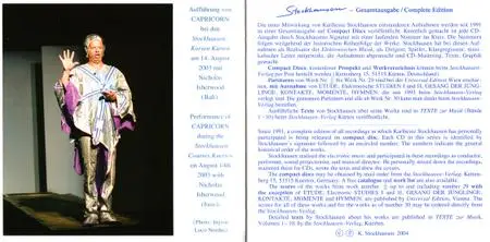 Karlheinz Stockhausen - Rechter Augenbrauentanz & Capricorn (2004) {Stockhausen-Verlag No. 59}