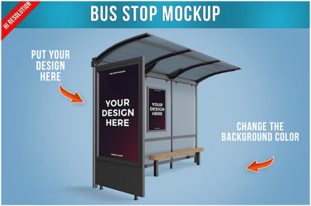 Bus Stop Mockup XPA65L8