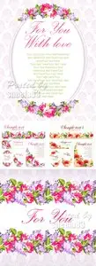 Floral Banners & Cards Vector