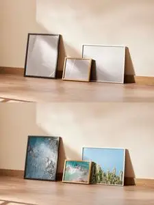 Group of Frames Mockup Leaning on Wall 535855092