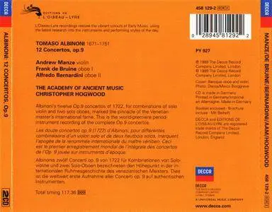 Academy of Ancient Music, Christopher Hogwood - Albinoni: 12 Concertos Op. 9 (1999) (Repost)