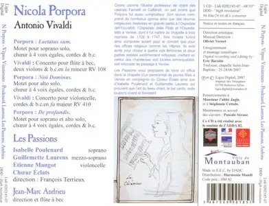 Nicola Porpora - Vepres Venitiennes - Poulenard - Laurens - Andrieu - Les Passions
