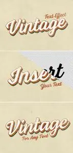 Vintage Text Effect Mockup 315395893