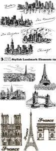 Vectors - Stylish Landmark Elements 19