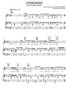 I Remember - Lawrence D. Cohen & Michael Gore (Piano-Vocal-Guitar)