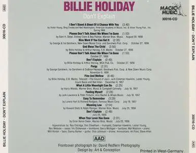 Billie Holiday - Don't Explain (1990) {Reissue}