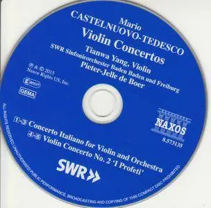 Mario Castelnuovo-Tedesco - Violin Concertos - Tianwa Yang, SWR SO, de Boer (2015) {Naxos 8.573135}