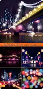Night lights of the city vector background