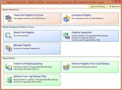 Registry First Aid Platinum 9.0.0 Build 2142 Multilingual (x86)