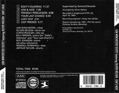 Lem Winchester Sextet featuring Oliver Nelson - Lem's Beat (1960) {1991 Original Jazz Classics} **[RE-UP]**