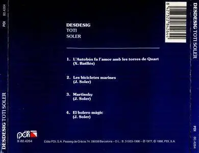 Toti Soler - Desdesig (1977) {1996, Reissue}