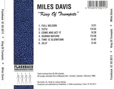 Miles Davis - King Of Trumpets, Live at Massey Hall Canada (1990) {Flashback 07.93.0211 rel 1993}