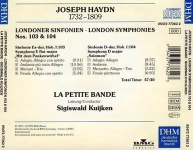 Sigiswald Kuijken, La Petite Bande - Joseph Haydn: London Symphonies Nos. 103 & 104 (1997)