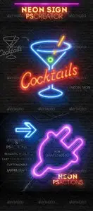 GraphicRiver Neon Light Sign Photoshop Actions