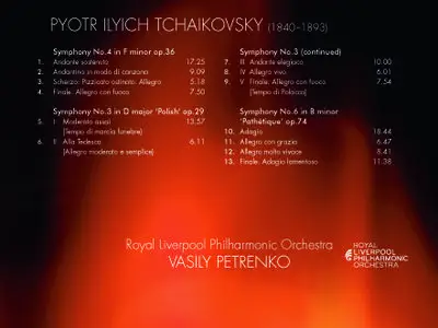 Vasily Petrenko, Royal Liverpool Philharmonic Orchestra - Tchaikovsky: Symphonies Nos. 3, 4 & 6 (2017) [24/96]
