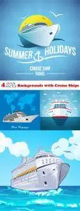 Vectors - Backgrounds with Cruise Ships