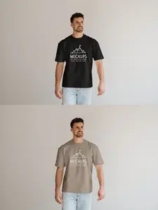 Mockup Of Man In Customized T-Shirt In Studio 1681000158
