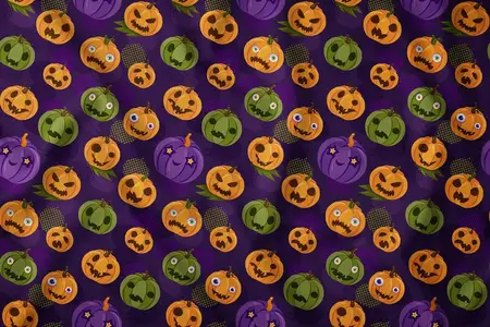 EE - Halloween Pumpkins Seamless Pattern WBDGYDD