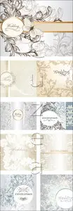 Vector - Wedding shape backgrounds collection