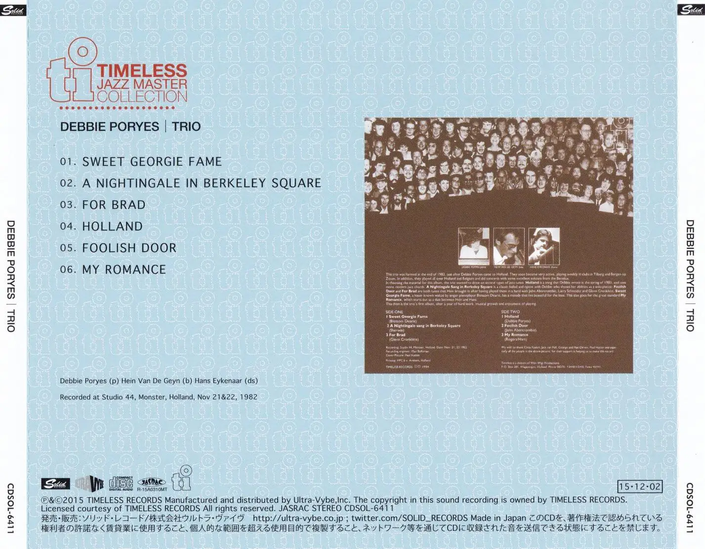 Debbie Poryes, Hein van de Geyn, Hans Eykenaar - Trio (1982) {2015 Japan Timeless Jazz Master Collection Complete Series}