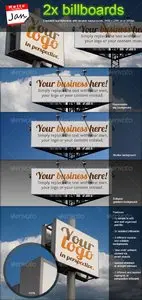 GraphicRiver Set of 2 Billboards for Product/Logo Mockup
