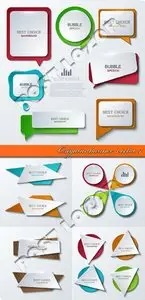 Origami banner vector 4