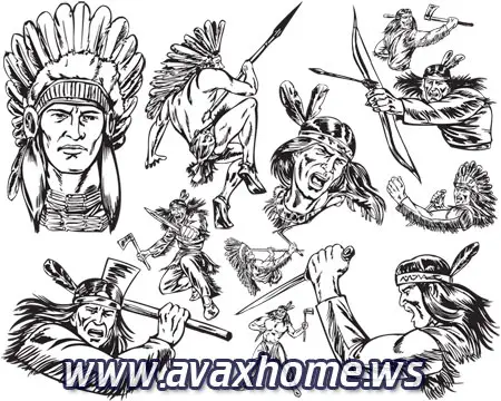 Vector - Indians Clipart