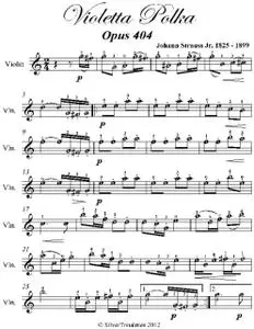 «Violetta Polka Easy Violin Sheet Music» by Johann Strauss Jr