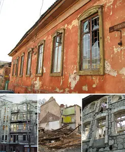 Empty and destroyed houses