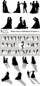 Vectors - Silhouettes of Wedding Couples 4