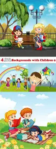 Vectors - Backgrounds with Children 9