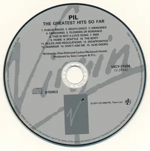 Public Image Ltd. - The Greatest Hits, So Far (1990) [2015, Universal Music Japan, UICY-77454]