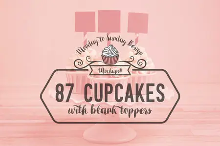 CreativeMarket - 87 Cupcake Topper Mockups!