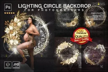 Creativemarket - Golden circle Backdrop Maternity 10965932