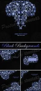 Black Backgrounds with Flowers Vector
