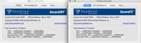 SecureCRT and SecureFX 8.3.3 Build 1646 macOS