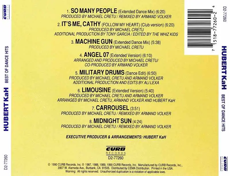 Hubert Kah - Best Of Dance Hits (1990)