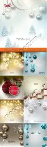 2015 Happy New Year and Merry Christmas holiday vector background 8