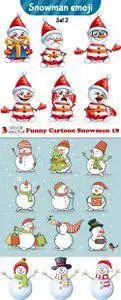 Vectors - Funny Cartoon Snowman 18