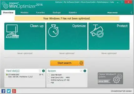 Ashampoo WinOptimizer 2016 12.00.40 Multilingual Portable