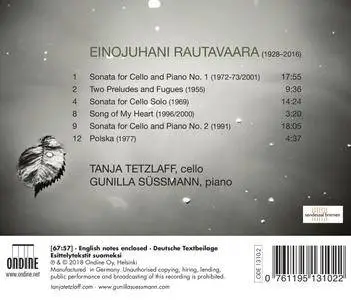 Tanja Tetzlaff & Gunilla Sussmann - Rautavaara: Works for Cello & Piano (2018)