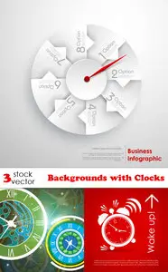 Vectors - Backgrounds with Clocks